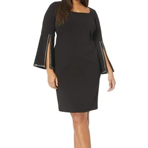 Calvin Klein square neck split sleeve sz 14